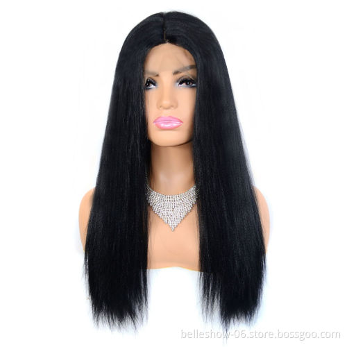 Xin Si Hot sell Wholesale medium-length small curly  head wig cheap synthetic lace front hair wig long straight hair wig